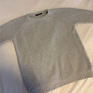 Brandy Melville Oversized Grey Cable-knit Sweater